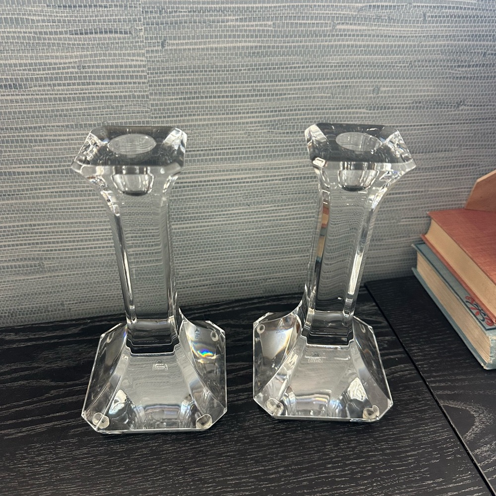 Orefors Crystal Candle Sticks- new in box
